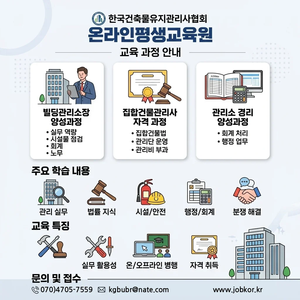 한국건축물유지관리사협회 교육 과정 안내